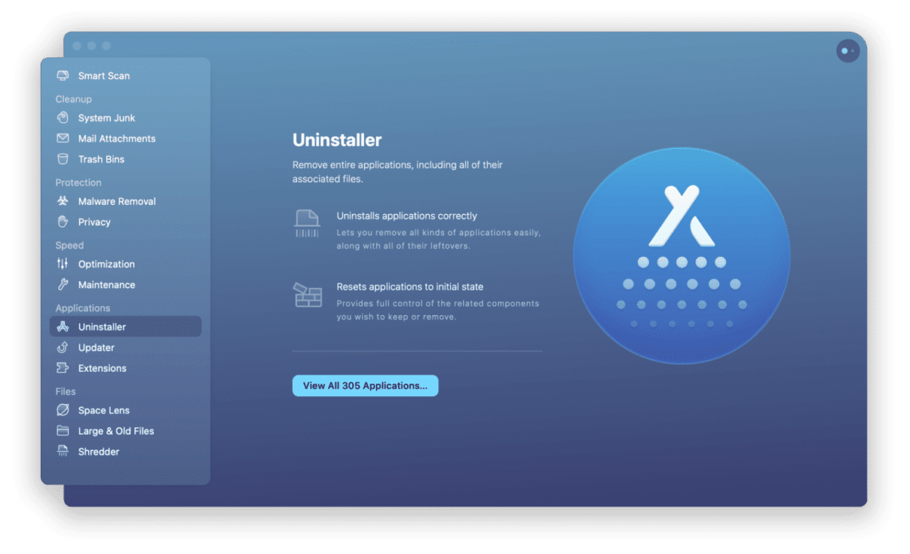 CleanMyMac uninstaller