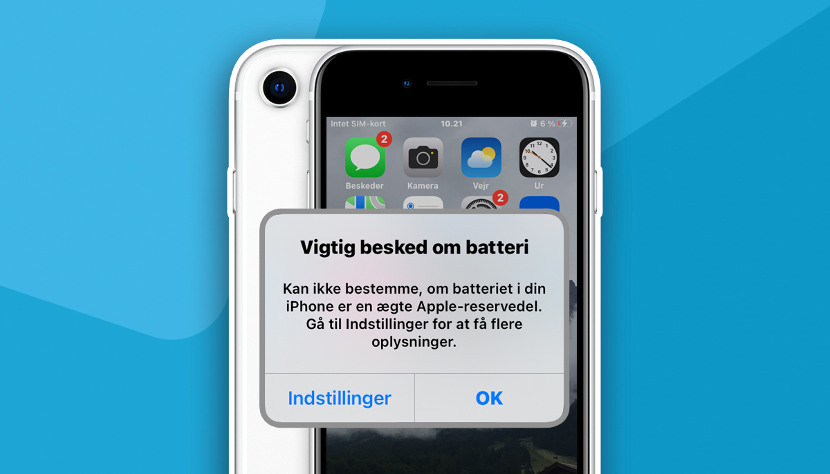 besked om batteri efter iPhone batteriskift | Macreparation.dk