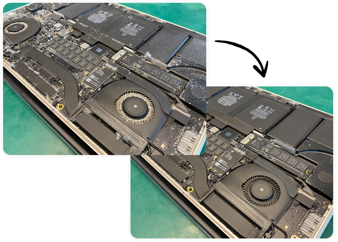 Sådan ser en ren og beskidt MacBook ud